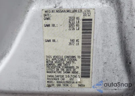 2013 Nissan Altima 2.5 S from USA, damaged, VIN 1N4AL3AP1DC167065